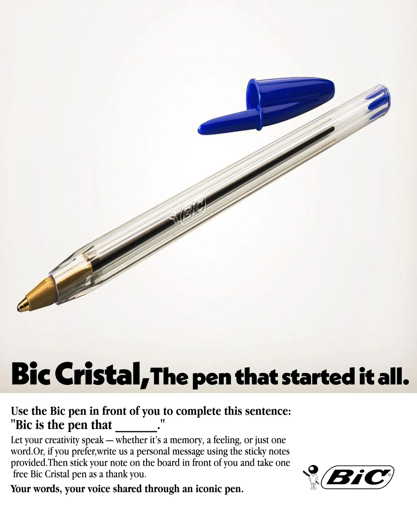 BIC Cristal poster: the pen that started it all