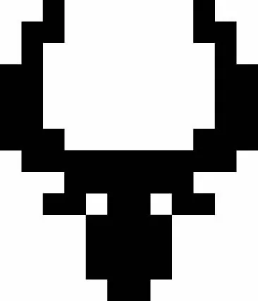 Sumerian bull on a pixel grid