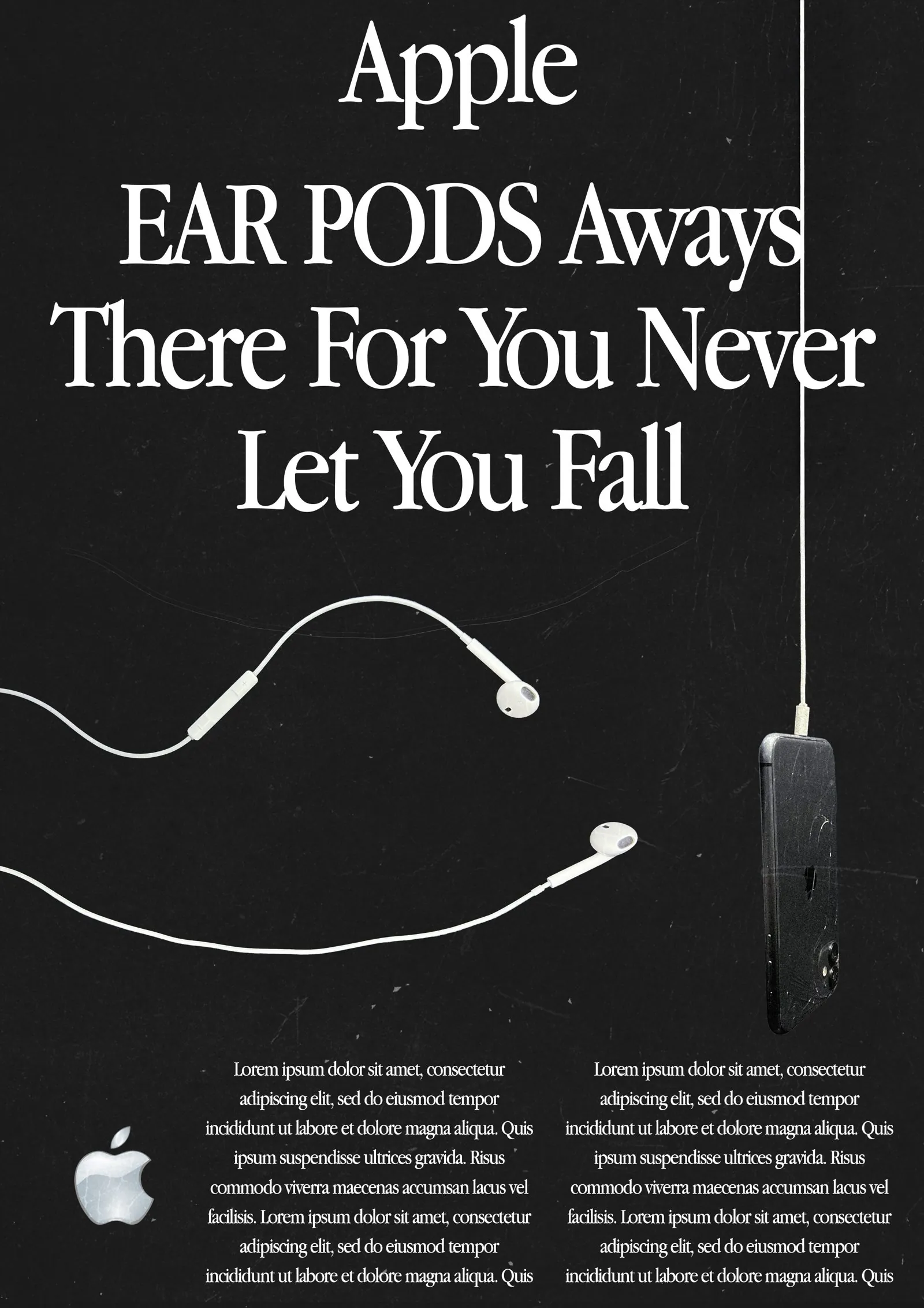 Black poster: EarPods, always there for you